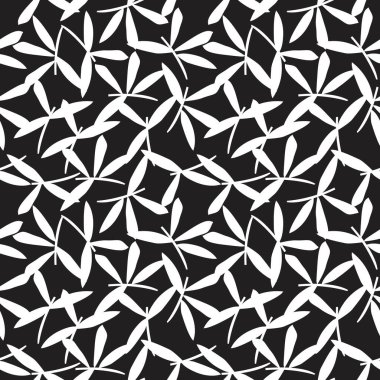 Moda baskıları, grafikler, arka planlar ve el sanatları için siyah ve beyaz bitkisel desenler
