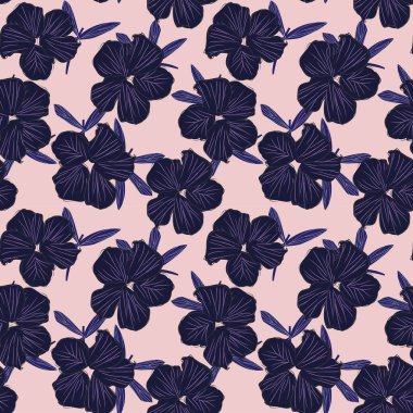 Moda baskıları, grafikler, arka planlar ve el sanatları için uygun Pembe Donanma Çiçeksiz desenli