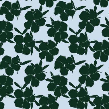 Gökyüzü mavisi bitkisel bitki desensiz arka plan moda baskıları, grafikler, arka planlar ve el sanatları için uygun