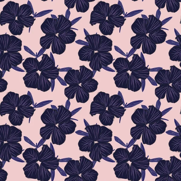 Pink Navy Floral Botanische Naadloze Patroon Achtergrond Geschikt Voor Mode — Stockvector
