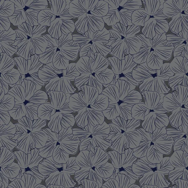 Сірий Квітковий Ботанічний Безшовний Візерунок Підходить Модних Принтів Графіки Фону — стоковий вектор