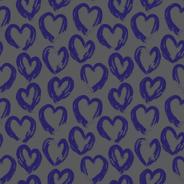 Šedé Srdce Tvaru Valentýna Bezešvé Vzor Pozadí Pro Módní Textilie — Stockový vektor