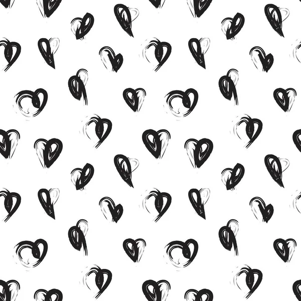 White Heart Shaped Valentine Day Seamless Pattern Background Fashion Textiles — Stock Vector