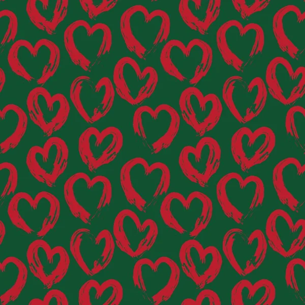 Navidad Corazón Forma San Valentín Patrón Sin Costuras Fondo Para — Vector de stock