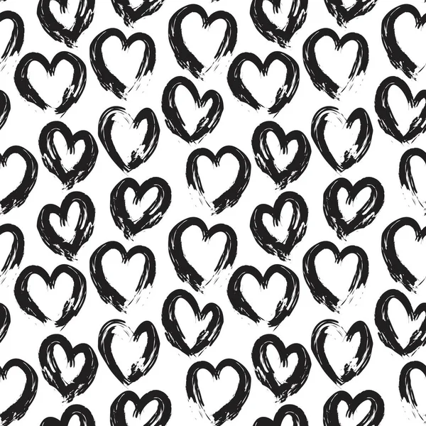 White Heart Förmigen Valentinstag Nahtlose Muster Hintergrund Für Modetextilien Grafiken — Stockvektor
