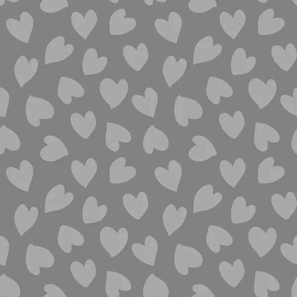 Grey Heart Shaped Valentine Day Seamless Pattern Background Fashion Textiles — Stock Vector