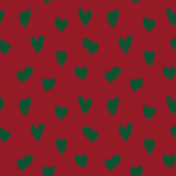 Navidad Corazón Forma San Valentín Patrón Sin Costuras Fondo Para — Vector de stock