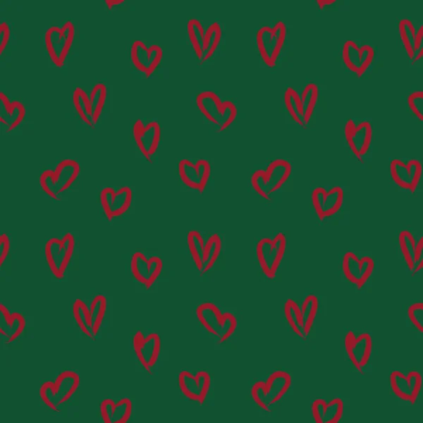 Kerstmis Hartvormige Valentijnsdag Naadloze Patroon Achtergrond Voor Mode Textiel Graphics — Stockvector