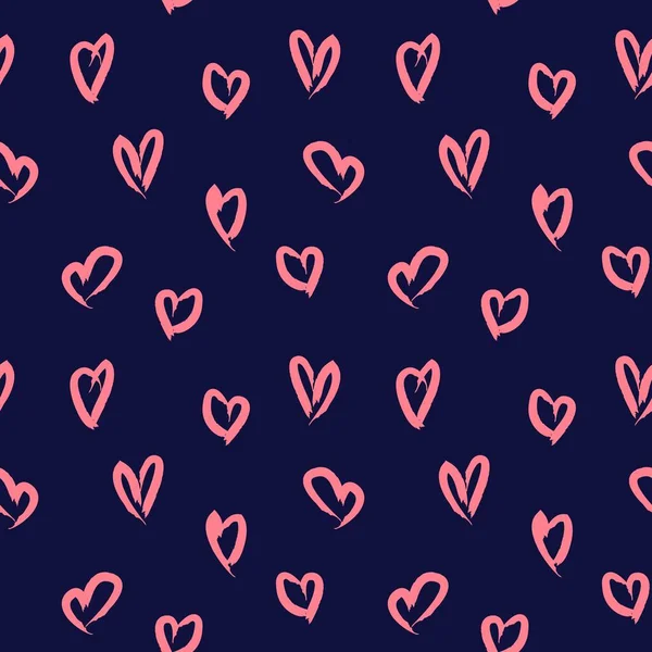 Pink Navy Heart Vormige Valentijnsdag Naadloze Patroon Achtergrond Voor Mode — Stockvector