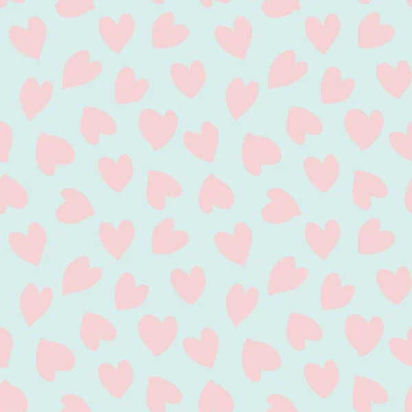 Sky Blue Heart Shaped Valentine Day Seamless Pattern Background Fashion — Stock Vector
