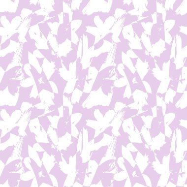 Mor çiçekli fırça darbeleri moda baskıları, grafikler, arka planlar ve el sanatları için pürüzsüz desenli arkaplan