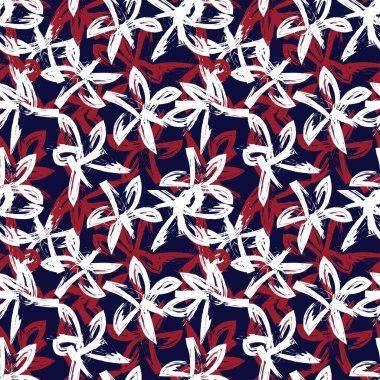 Kızıl Donanma Çiçek fırçası, moda baskıları, grafikler, arka planlar ve el sanatları için kusursuz desenli fırça darbeleri sergiliyor