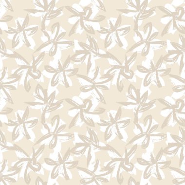 Kahverengi çiçekli fırça darbeleri moda baskıları, grafikler, arka planlar ve el sanatları için pürüzsüz desenli arka plan