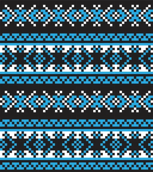 ファッションテキスタイル ニットウェア グラフィックのための青いクリスマスフェア島のパターンの背景 — ストックベクタ
