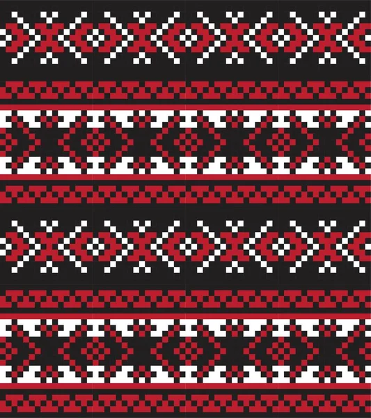ファッションテキスタイル ニットウェア グラフィックのための赤いクリスマスフェア島のパターンの背景 — ストックベクタ