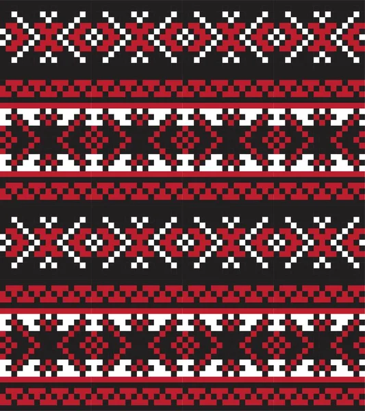 Red Christmas Fair Isle Pattern Background Fashion Textiles Knitwear Graphics — Stock Vector