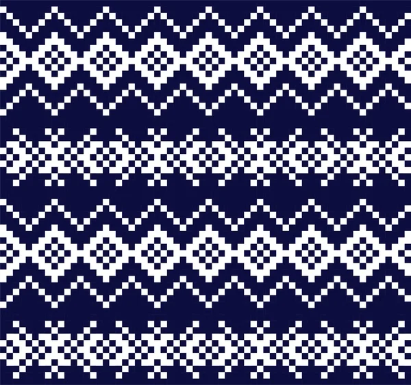 ファッションテキスタイル ニットウェア グラフィックのための青いクリスマスフェア島のパターンの背景 — ストックベクタ