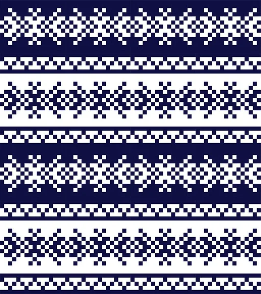 Moda Tekstil Örgü Grafikleri Için Mavi Noel Panayır Desenli Arka — Stok Vektör