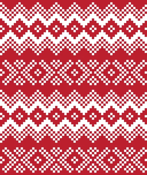 Piros Karácsonyi Vásár Szigetmintás Háttér Divat Textil Kötött Grafikai — Stock Vector