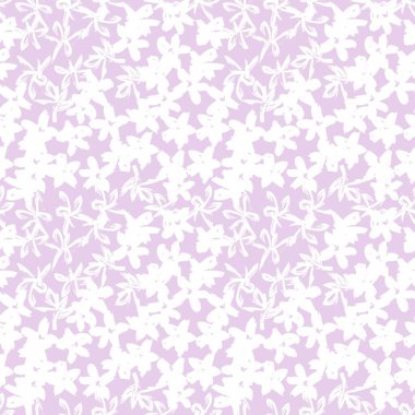 Mor çiçekli fırça darbeleri moda baskıları, grafikler, arka planlar ve el sanatları için pürüzsüz desenli arkaplan
