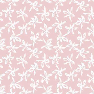 Pembe çiçekli fırça darbeleri moda baskıları, grafikler, arka planlar ve el sanatları için pürüzsüz desenli arka plan