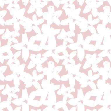 Pembe çiçekli fırça darbeleri moda baskıları, grafikler, arka planlar ve el sanatları için pürüzsüz desenli arka plan