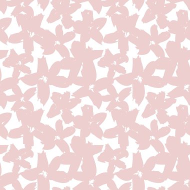 Pembe çiçekli fırça darbeleri moda baskıları, grafikler, arka planlar ve el sanatları için pürüzsüz desenli arka plan