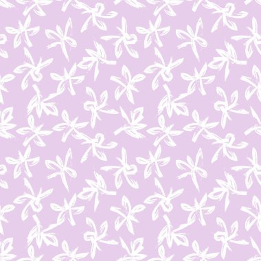 Mor çiçekli fırça darbeleri moda baskıları, grafikler, arka planlar ve el sanatları için pürüzsüz desenli arkaplan