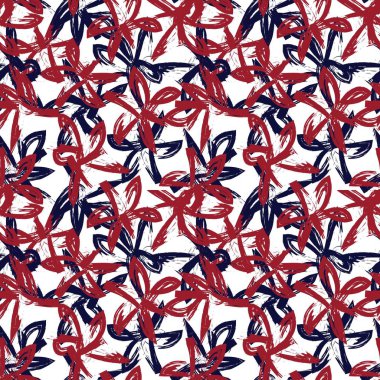 Kızıl Donanma Çiçek fırçası, moda baskıları, grafikler, arka planlar ve el sanatları için kusursuz desenli fırça darbeleri sergiliyor