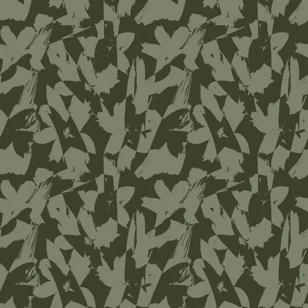 Pinceau Floral Vert Touches Sans Couture Fond Motif Pour Les — Image vectorielle