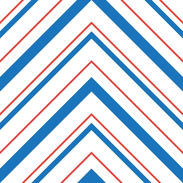 Red Blue Chevron Diagonal Striped Seamless Pattern Background Suitable Fashion — Stock Vector