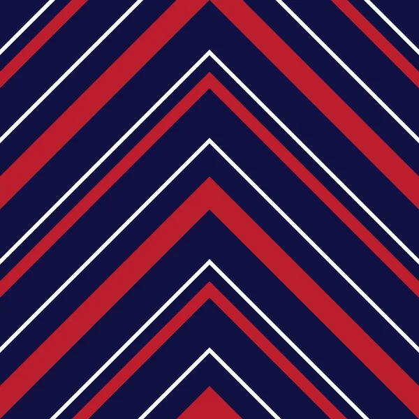 Rosso Blu Chevron Diagonale Righe Senza Cuciture Modello Sfondo Adatto — Vettoriale Stock