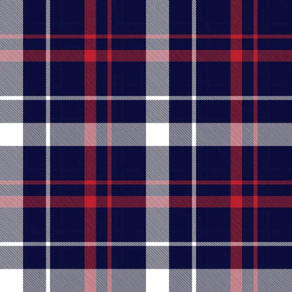 Red Navy Plaid Checkered Tartan Seamless Pattern Suitable Fashion Textiles — Stock Vector