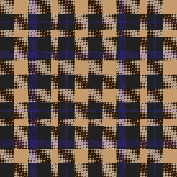 Taupe Marrón Plaid Patrón Sin Costuras Tartán Adecuado Para Textiles — Vector de stock