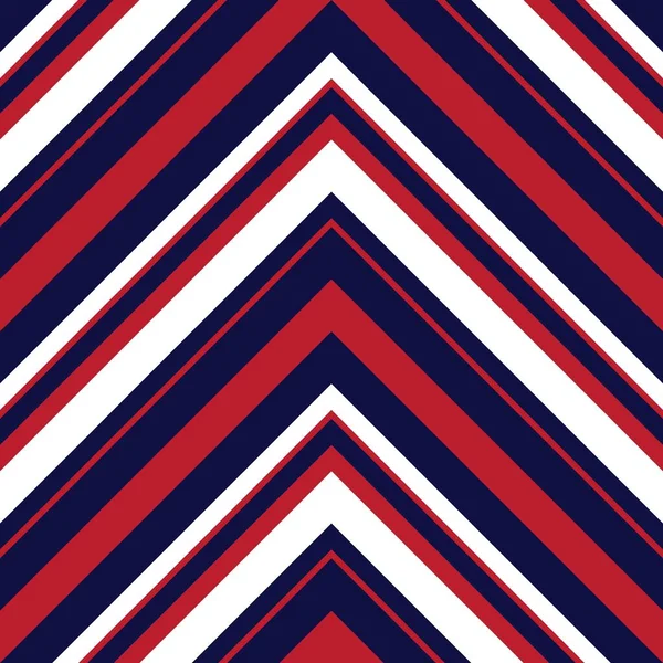 Rosso Blu Chevron Diagonale Righe Senza Cuciture Modello Sfondo Adatto — Vettoriale Stock