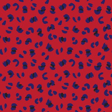 Moda tekstil, grafik ve el sanatları için Kızıl Donanma Hayvan Leoparı Kusursuz Desenli Arkaplan