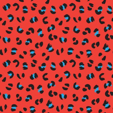 Moda tekstil, grafik ve el sanatları için Turuncu Hayvan Leoparı Kusursuz Desenli Arkaplan