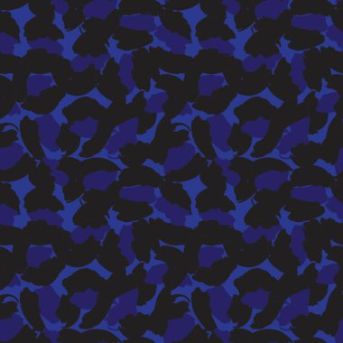 Moda tekstil, grafik ve el sanatları için Mavi Hayvan Leoparı Kusursuz Desenli Arkaplan