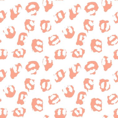 Moda tekstil, grafik ve el sanatları için Turuncu Hayvan Leoparı Kusursuz Desenli Arkaplan