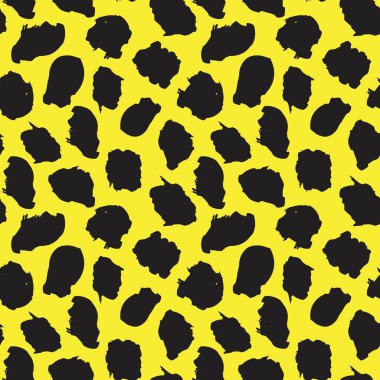Moda tekstil, grafik ve el sanatları için Sarı Hayvan Leoparı Kusursuz Desenli Arkaplan