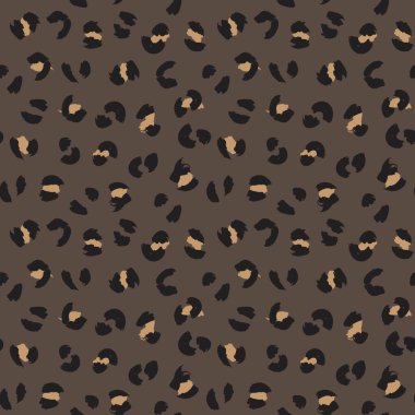 Moda tekstil, grafik ve el sanatları için Kahverengi Hayvan Leoparı Kusursuz Desensiz Arkaplan