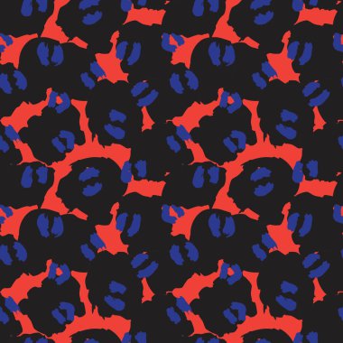 Moda tekstil, grafik ve el sanatları için Turuncu Hayvan Leoparı Kusursuz Desenli Arkaplan