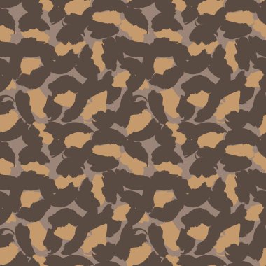 Moda tekstil, grafik ve el sanatları için Kahverengi Hayvan Leoparı Kusursuz Desensiz Arkaplan