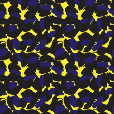 Moda tekstil, grafik ve el sanatları için Sarı Hayvan Leoparı Kusursuz Desenli Arkaplan