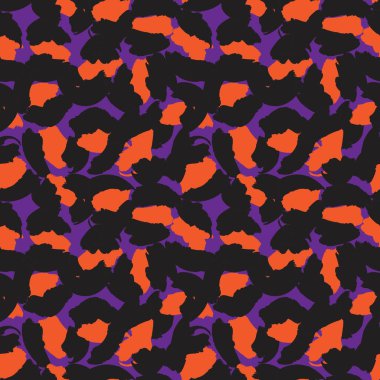 Moda tekstil, grafik ve el sanatları için Mor Hayvan Leoparı Kusursuz Desenli Arkaplan