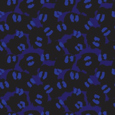 Moda tekstil, grafik ve el sanatları için Mavi Hayvan Leoparı Kusursuz Desenli Arkaplan