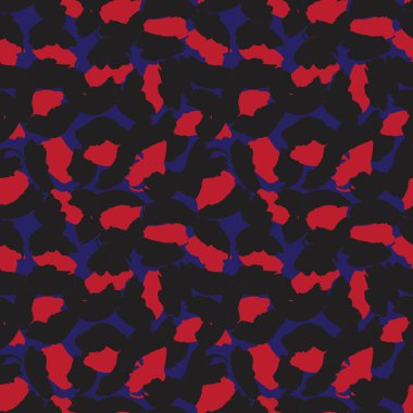 Moda tekstil, grafik ve el sanatları için Kızıl Donanma Hayvan Leoparı Kusursuz Desenli Arkaplan
