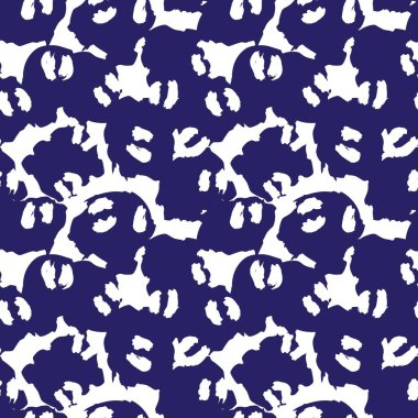 Moda tekstil, grafik ve el sanatları için Mavi Hayvan Leoparı Kusursuz Desenli Arkaplan