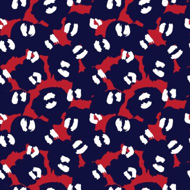 Moda tekstil, grafik ve el sanatları için Kızıl Donanma Hayvan Leoparı Kusursuz Desenli Arkaplan