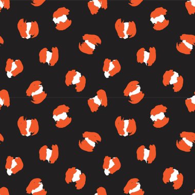Moda tekstil, grafik ve el sanatları için Turuncu Hayvan Leoparı Kusursuz Desenli Arkaplan